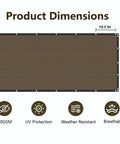 6 Foot By 50 Foot Privacy Fence Screen 180 GSM Heavy Duty Shade Net With Reinforced Bindings And Grommets, product dimensions illustration.