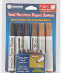 Total Furniture Repair System 12 Piece Kit JB5658 with repair markers and filler sticks for wood surfaces