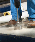 Three And A Quarter Inch Two Piece Rotary Hammer Core Bit With Wave Design For Up To Forty Percent Faster Drilling in use