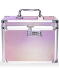 Colorful Aurora Combination Lock Box With Code For Personal Items Safe For Meds And Docs Portable Medicine Lockbox For Kids Jewelry And Important Papers 10 By 7.25 By 7.75 Inches, shown in iridescent finish with handle