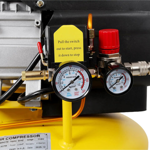 Heavy Duty 21 Gallon Vertical Air Compressor 2.5 HP 115 PSI Electric On Wheels Cast Iron Pump Oil Lubricated High Capacity Tank For Pneumatic Tools And Garage Projects
