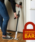 Beefy Heavy Duty Door Jammer Security Bar Withstand Up To 2560 Lbs, solid steel, powder-coated finish, installed on door