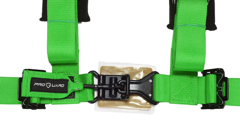 Green 4 Point Harness With 2 Inch Straps For UTV Off Road Universal Fit 2 Pack Heavy Duty Safety Belt System With Quick Release Buckles
