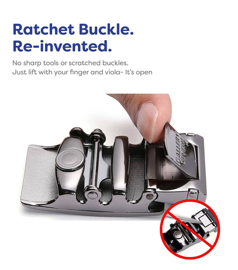 Men's Leather Ratchet Belt With Exclusive Easy Release Buckle, Infinity Imprint Mahogany Finish, Adjustable From 28 Inch To 44 Inch Waist, Scratch Resistant And Durable Belt For Everyday Wear