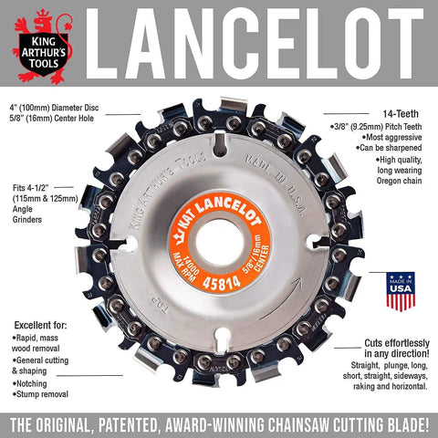 No Bull 4 Inch 14 Tooth Carving Saw Disc For Angle Grinders Beefed Up Professional Build For Heavy Wood Removal And Sculpting Killer Edge Design With 5 8 Inch Bore Cut on a gray background with specs and usage details.