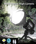 Ultra Bright 200000 Lumen Rechargeable Spotlight For Outdoor Hunting Boating And Camping With 8000 mAh Battery Long Lasting