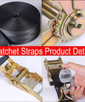 Heavy Duty Ratchet Straps 2 Inch By 27 Foot, 6600 Lbs Safe Working Load, 8000 Lbs Break Strength, Double J Hook Tie Downs product details