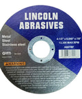 50 Pack 4.5 Inch Cut Off Wheels 0.040 Inch Thick Heavy Duty Aluminum Oxide With Fiberglass Reinforced Build For Cutting Steel Aluminum Copper And More Seven Eighths Inch Arbor Meets EN 12413 MPA Hannover Tough As Nails with warning label