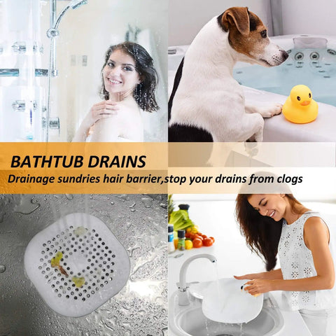 Total No Sweat Setup Square Shower Drain Hair Catcher With Ridiculously Good Suction 4 Pack Aluminium Grey Bathroom Reusable Cover Keeps Grime Out Of Pipes
