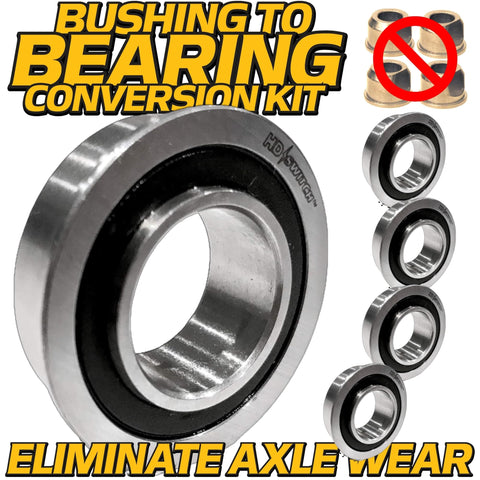4 Pack HD Switch Front Wheel Bushing To Bearing Conversion Kit For Lawn Tractors And Mowers Fits 1.375 Inch Rim And 0.750 Inch Axle