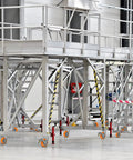 Ultra Heavy Duty 6x2 Inch Casters Kingpinless Crowned Polyurethane Wheels with aluminum core on a scaffold platform.