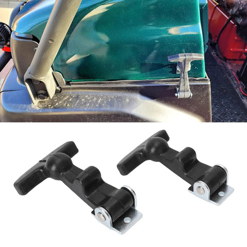 Illustration of Flexible T Handle Draw Latch 46mm Rubber Grip With Stainless Steel Fasteners on vehicle panel.