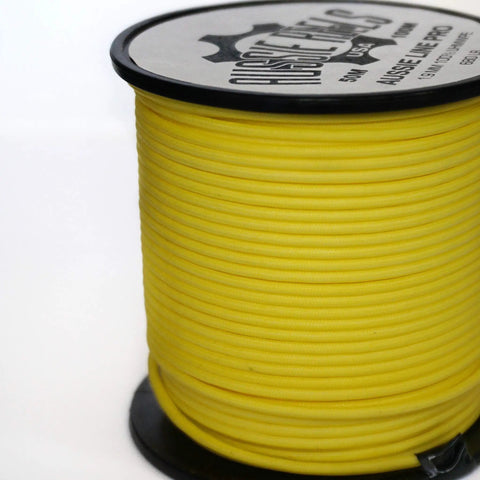 Stiff UHMWPE Spearfishing Reel Line 175ft 1.9mm 680lb Load, heavy duty yellow double jacketed shooting line on a spool