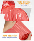 Disposable Rain Ponchos For Adults 5 Pack Hooded Full-Size 48 X 40 Inches with tear-resistant red PE material