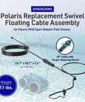Replacement Swivel Floating Cable Assembly With 69 Inch Cord For 9550 Sport And 9650iQ Robotic Pool Cleaners black cord