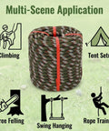 Half Inch By One Hundred Foot Static Polyester Arborist Rope With 9000 Lbs MBS And 48 Strands Beast Of A Rope for various uses.