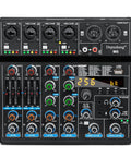 6 Channel DJ Mixer Portable Bluetooth MP3 Studio Console With 256 Digital Effects Dope DSP Engine 48V Phantom Power USB Interface