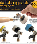 Pro Grade Bowl Sander Tool Kit For Woodturning With Dual Bearing Head adjustable 1/4 inch mandrel and various sanding discs