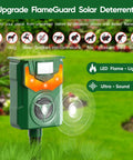 Solar Powered Ultrasonic Animal Repeller With Pir Motion Sensor, Yard Deterrent For Cats, Dogs, Birds, Rabbits, Skunks, Squirrels And Deer, 180 Degree Coverage Up To 26 Feet, Flaming Eye Alarm, Weatherproof Outdoor Pest Deterrent, solar yard stake
