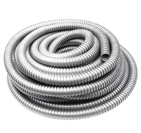 Half Inch Flexible Reduced-Wall Electrical Conduit, 50 Ft Stainless Steel Cable Sleeve Tube coiled for low-voltage cable management