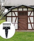 Heavy Duty T Strap Gate Hinges For Outdoor Doors Fences Barns And Sheds Black 12 Pack 3 Inch Durable Iron Hinges in use on barn door