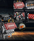 V8 Engine Model Kit That Actually Runs With An L Motor And Battery Box 478 Plus Pieces Visible 8 Cylinder Engine Building Blocks For Adults Hands On STEM Project Realistic Automotive Decor And Engineering Toy, transparent red cylinder head