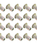 100 Piece M3 Zinc Coated Rivet Nut Set With Low Profile Threaded Inserts Shop Grade Assortment Kit For Automotive Metal Fabrication and Gearhead Builds Built Tough - close-up of zinc-coated rivet nuts.