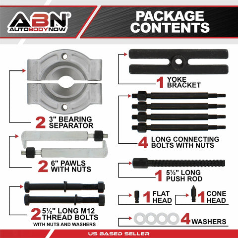 Bearing Puller Kit 14 Piece 5 Ton Automotive Bearing Separator With 2 And 3 Inch Jaws Gear Puller Tool Set Package Contents