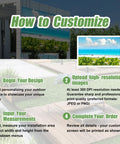 Customization instructions for Custom Design Shade Cloth With UV Protection And HD Printing Full Color Pergola And Gazebo Shade Cover