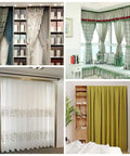 Self Adhesive Curtain Track Kit No Drill Wall Mount Easy To Install Curtain Rails With Adhesive Rod For Damage Free Hanging 4 Feet 48 Inches White Finish Ideal For Quick No Drill Window Treatments. shown with curtains