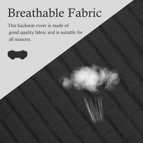 Back Seat Cover With No Slip Bottom And Breathable Fabric Universal Fit For Cars And SUVs Includes Side Pockets For Easy Storage All Season Rear Seat Protector showing breathable fabric detail