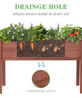 Waist Height Raised Garden Bed With Legs Solid Wood Planter Box On Stand With Liner For Outdoor Use 48 X 24 X 30 Inches with plants