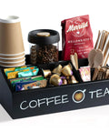 All In One Coffee Station Organizer For Your Coffee Bar Setup And Tea Storage, Adjustable Compartments, Solid Pine Wood Construction