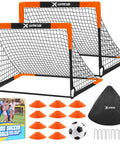 Backyard Kids Soccer Goal Set For Training And Fun Two Pack 6 By 4 Feet Or 4 By 3 Feet Pop Up Soccer Net With Ball Ladder And Carry Bag Ideal Outdoor Gift For Ages 3 To 12