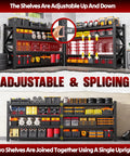 6000 Lbs Heavy Duty Metal Garage Shelving Unit 4 Tier Adjustable Storage Racks with tools and bins organized in a garage.