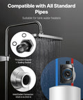 Straight Up Hot Water Recirculating Pump Kit With Built In Timer For Fast Sink And Shower Flow showing threaded adapter and inlet connector.