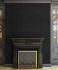 Black Glitter Peel And Stick Wallpaper Self Adhesive Vinyl Roll 15.7x354 Inches 38.75 Sq Ft Easy Install on a fireplace wall