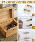 4 Pack Hidden Brass Barrel Hinges 8mm, 180 Degree Concealed Hinges In Gold Installed on Wooden Jewelry Box For Crafts