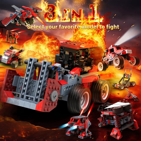 8 In 1 Electric Monster Truck Building Kit For Kids Ages 6 To 12 With 240 Pieces And Motor, DIY STEM model lineup
