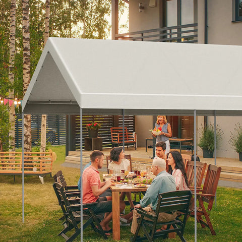 10 By 20 Ft Waterproof Carport Canopy Cover For Tent And Garage Shelter With UV Shield over outdoor dining