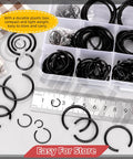 Grab-N-Go Must-Have 322Pcs 14 Size 65Mn Steel Round Wire Snap Rings Kit External Retaining C Clips For Holes M7 Through M30