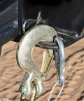 4Pack 3/8 Inch Clevis Slip Hooks With Latch Heavy Duty Forged Steel Safety Hooks For G70 Tow Chains Wrecker Truck And Trailer Tie Down 18,000 Lbs Capacity Durable Abrasion Resistant Construction attached securely to a metal surface