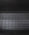 Tesla Model Y 2021 Refresh Frunk Liner Hecka Tough TPE Rubber Cargo Floor Mat, custom fit with raised grid pattern for dirt protection.
