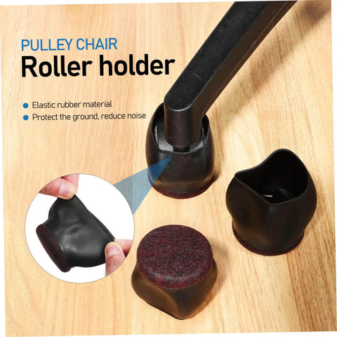 Ten Pack Caster Cups For Rolling Furniture Nonslip Floor Protectors TPE Wheel Stoppers, elastic rubber material close-up