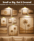 3 Pack Wireless Picture Lights For Wall, Battery Operated Poster Lamps With Polished Gold Finish, Bright 80 Lumen Art Displays illuminating framed art.
