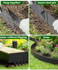 Heavy Duty Flexible Metal Landscape Edging Kit 33 Ft Total 6 Inch Tall By 40 Inch Long Galvanized Steel Border installation steps