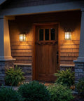 Hillcrest 13 Inch Mission Style Outdoor Wall Sconce Imperial Bronze With Linen Glass Arts And Crafts Exterior Lighting on house facade