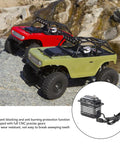 Bad Boy Rc Digital Servo 50kg Torque Heavy Duty Full Metal Cnc Gears Aluminum Alloy Motor Build For Rc Cars Robots Boats Slick Steering Quick Response Gearbox with red and green RC cars on rocks.
