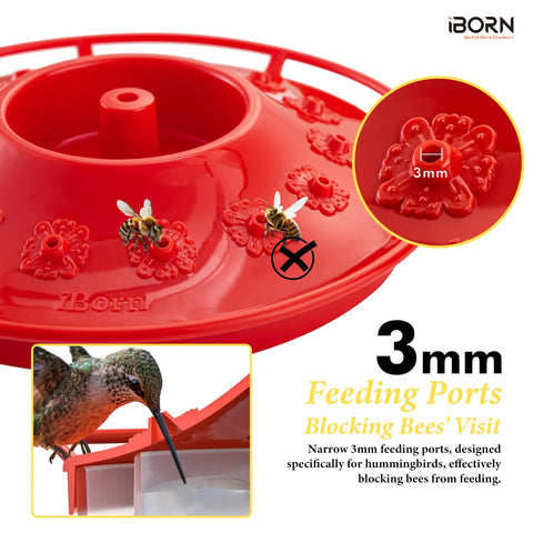 Bee Proof Hummingbird Feeder With Ant Moat And 14 Feeding Ports 13 Oz Saucer Style Outdoor Hanging Hummingbird Feeder Red