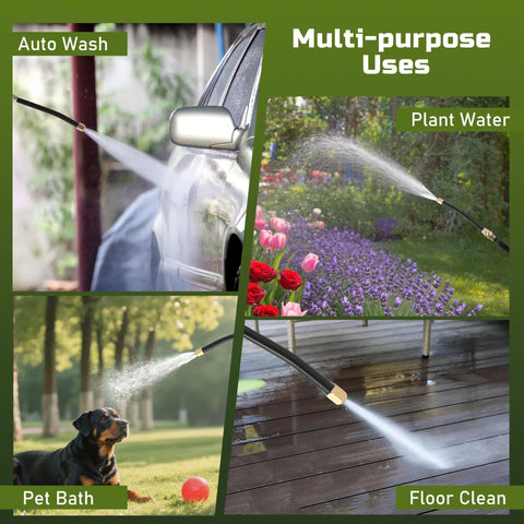 Go-To Two Pack High Pressure Hose Nozzle Set With Jet And Fan Spray Tips used for car wash, plant watering, pet bath, patio cleaning